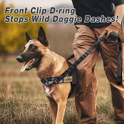 Forestpaw No Pull Dog Harness with Large Handle,Slip on Reflective Vest with Quick Release Buckle,Comfortable Flannel Lining for Medium Large Dogs Walking Training (Includes 3 Patches),Black M