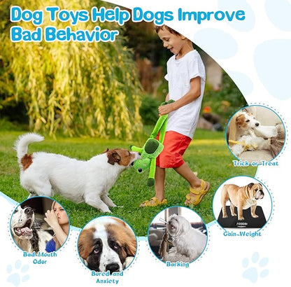 Jeefome Large Squeaky Dog Toys : Plush Stuffed Dog Chew Toy with Soft Fabric-Interactive Puppy Toys to Keep Them Busy