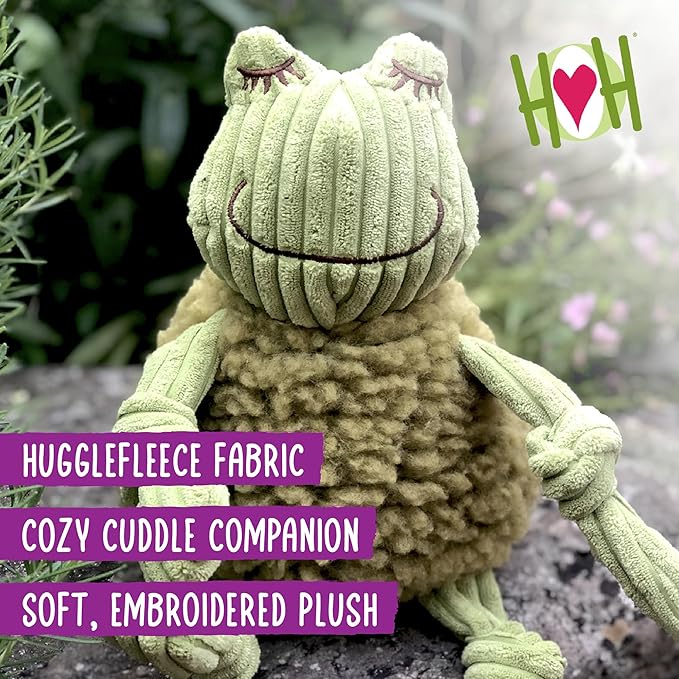 HuggleHounds Knottie Plush Dog Toy - Dog Stuffed Animal Toy, Puppy Toys, Squeaky Dog Toy for Small, Medium & Large Dogs, Soft Fleece, Durable Plush to Keep Them Busy - Ellamae Elephant, Small