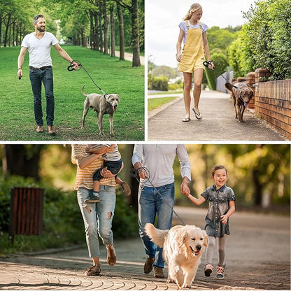 jenico Long Dog Leash 20FT: Heavy Duty Rope Leashes for Dogs Training with Swivel Lockable Hook Reflective Threads Bungee and Padded Handle - Dog Lead for Large Small Medium Dogs Outside Walking