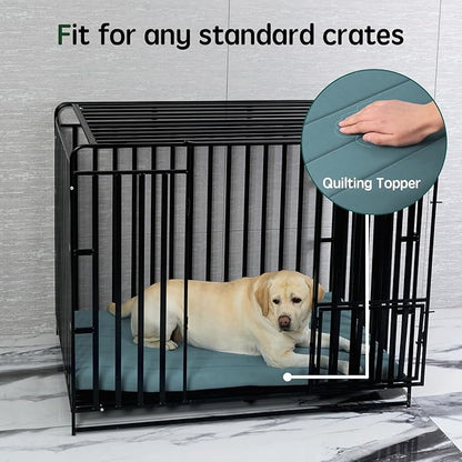 BALANCE Dog Crate Bed, Orthopedic Dog Bed Pad with Waterproof Liner, Washable Crate Foam Pet Mat for Large, Medium, Puppy Dogs Breeds, Powder Blue, 30"x19"x1.6"