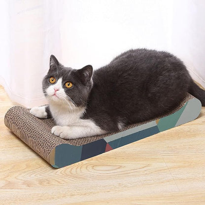 Cat Scratch Board, 4 Pack Corrugated cat Scratch pad, pet cat Toys, Reversible cat Scratch Toys Bone Type Durable Cat Scratching Board Reversible with Catnip for Furniture Protection