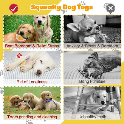 MRSOHRET 18 Pack Dog Toys Puppy Teething Toys, Puppy Essentials Chew Toy Bundle with Squeaky Toy and Interactive Rope for Small Dogs to Keep Them Busy