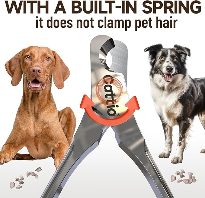 Dog Nail Clippers - All Steel Material, Built-in Spring,Heavy Duty Dog Nail Trimmer Full Metal Razor Sharp Professional for All Dogs Cats with Thick Toena,Dog Nail Trimmers