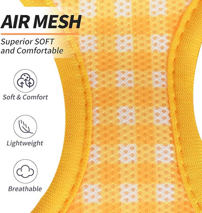 AIITLE Easy Walk Dog Vest Harness and Leash Set, Pet Supply No Pull, Breathable Mesh, Reflective Stripes, Adjustable Escape Proof Pet Outdoor Harnesses for Medium Dogs Yellow L
