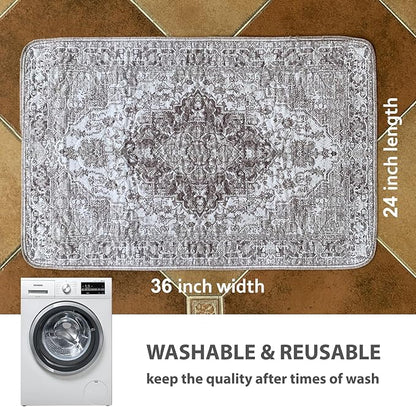 nunubaby Washable Pee Pads for Dogs, Stylish, Non-Slip and Leak-Proof Pee Pads. Reusable Potty Pads for Dogs for Crates and Floors.(Brown/Geo, 24" x36" )