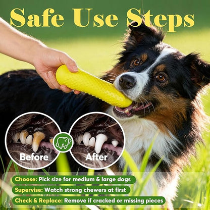 Natural Rubber Dog Chew Toy, Tough Bone Dog Toy for Aggressive Chewers, Milk-Scented Interactive Dog Toy for Medium & Large Dogs to Chew, Tug & Fetch