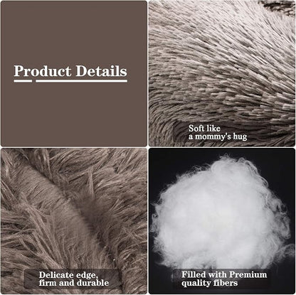 MFOX Calming Dog Bed (S/M/L/XL) for Medium and Large Dogs Comfortable Pet Bed Faux Fur Donut Cuddler Up to 15/30/50/90lbs