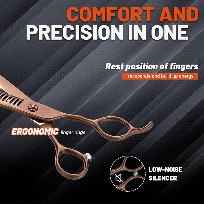 High-end Professional Dog Grooming Thinning Scissors Teeth Cutting Blending Shears Pet Texturizing Shears 7.5 Inch Extremely Very Sharp Stainless Steel Alloy For Cat Other Animals Groomer