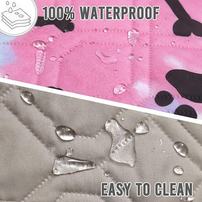BOCTOPUG Dog Bed Cover for Pets Blankets Rug Pads for Couch Protection Waterproof Bed Covers Dog Blanket Furniture Protector Reusable Changing Pad (20X30, Red+Black Paw Bone)