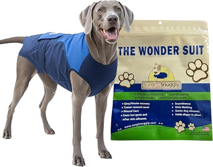 SurgiSnuggly Dog Surgical Recovery Suit for Female and Male Dogs, Spay,Neuter,E Collar Dog Cone Alternative, The Original Pet Recovery Suit for After Surgery Small,Medium and Large Dogs BB SL