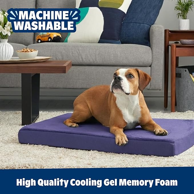 Barkbox Orthopedic Dog Bed | Comfortable Memory Foam Mattress for Joint Relief | Head and Neck Support Waterproof with Non Skid Bottom | Calming Durable Bed with Washable Cover | XL, Navy