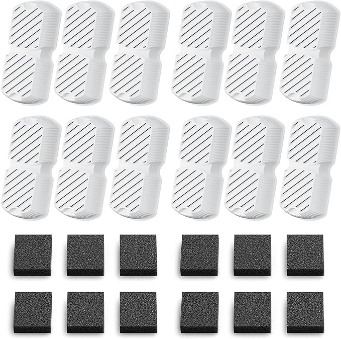GROOKPET Pet Water Fountain Filters: 24 Dog Water Fountain Filters Replacement - Dog Fountain Filters - Including 12 Filters + 12 Sponges - Suitable for GROOKPET Pet Water Fountain