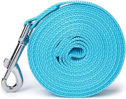 Siumouhoi Strong Durable Nylon Dog Training Leash, 1 Inch Wide Traction Rope, 10 ft Long, for Small and Medium Dog (Mint Blue, 10 Feet)