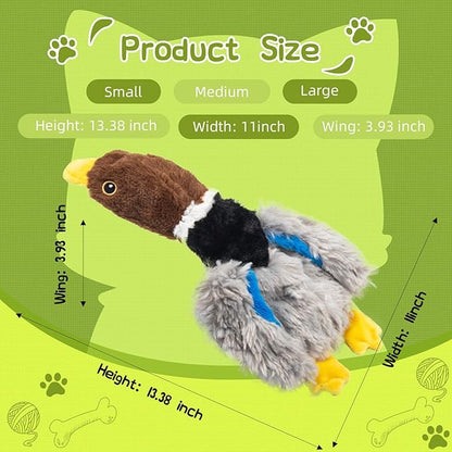 Calibonbon 2-Pack Stuffing-Free Squeaky Dog Toys for Small & Medium Dogs – Hollow Body Plush Ducks with 6 Total Squeakers | Durable Pet Toys for Dogs | No Stuffing, for Pet Use Only