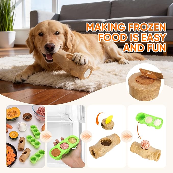 2-Pack Indestructible Chew Toys for Aggressive Chewers - Dog Toys to Keep Them Busy with Durable Nylon & Treat Dispenser to Relieve Boredom & Anxiety