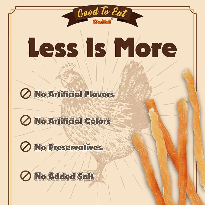 Gootoe Soft Dog Treats, Chicken Jerky - Dog Training Treats; High-Protein, Gluten-Free, Soft Jerky for Dogs, Hypoallergenic, Grain-Free, Sticks 1 lb