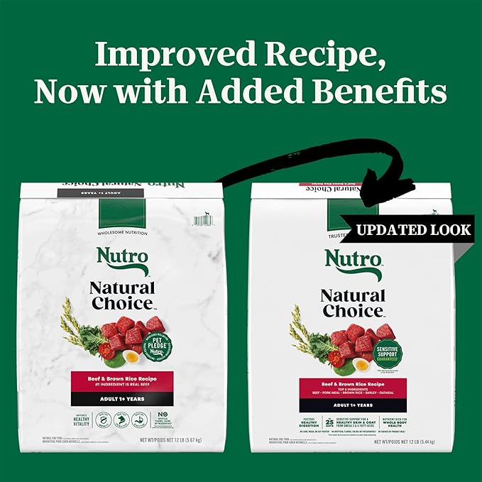 Nutro Natural Choice Adult Dry Dog Food, Beef and Brown Rice Recipe, 12 lbs.