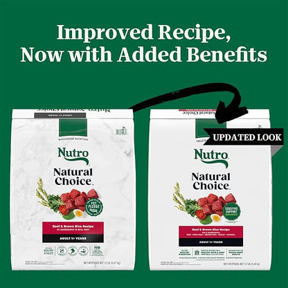 Nutro Natural Choice Adult Dry Dog Food, Beef and Brown Rice Recipe, 12 lbs.