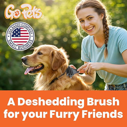 GoPets 2-in-1 Dematting Comb for Dogs, Pet Grooming Rake, Double-Sided Dog Brush for Shedding, Deshedding Brush for Cats, Undercoat Mat Dematting Tool for Long Haired Cats, Grooming Matting Hair