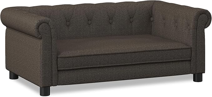 KEIKI Dog Bed for Medium and Large Dogs, Elevated Pet Sofa Bed, Durable Elevated Dog Couch with Legs, 39" Pet Bed for Dogs, Dark Brown