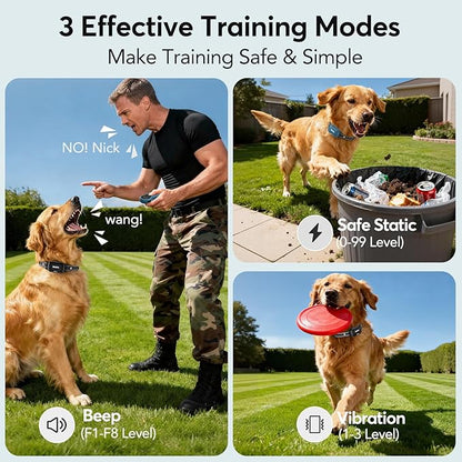 Delupet Dog Shock Collar 2 Dogs- 4500FT Dual-Direct Dog Training Collars with Remote for Small Medium Large Dog, IPX8 Waterproof Rechargeable E-Collar with Beep(1-8), Vibration(1-3), Shock(0-99), Blue