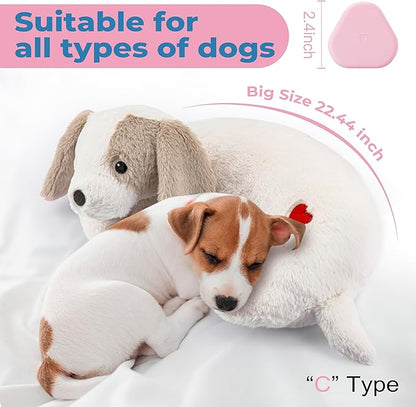 Moropaky Heartbeat Puppy Toy for Dogs, Heartbeat Stuffed Animal for Anxiety Relief Calming Aid, Heartbeat Stuffed Toy for Behavioral Aid Crate Kennel Training, Puppy Essentials White