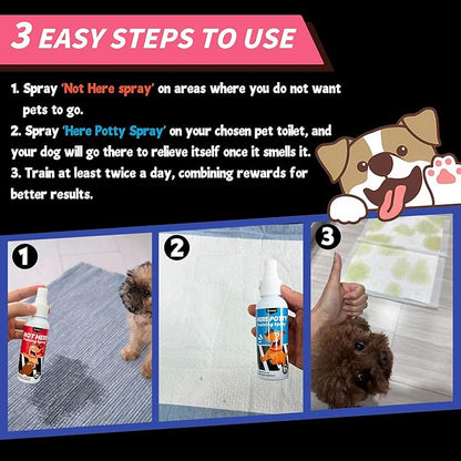 Mesboizy Dog Pee Spray Set, Includes Here Potty & Not Here Training Spray, Puppy Pee Spray, Helps Dogs Develop Proper Potty Habitss (1.69 fl oz Each)