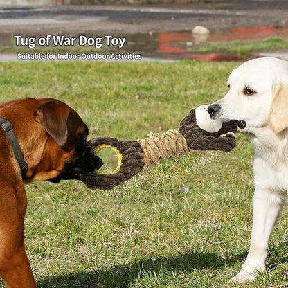 Vehomy Dog Squeaky Toy Gorilla Shaped Dog Toy for Aggressive Chewers Tug of War Dog Toy Pet Interactive Toy Dog Plush Toy with Crinkle Paper for Small Medium Large Dogs Gorilla, Brown