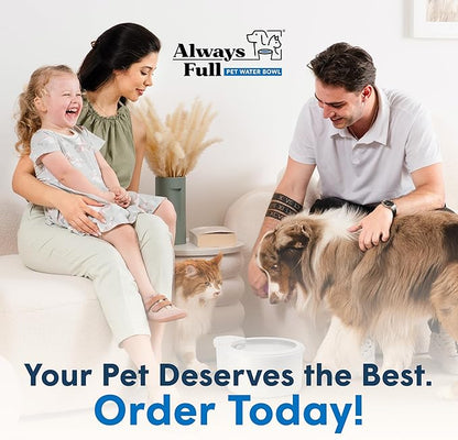 Always Full® 9” Dog Water Bowl and Bottle Pump Bundle, Self Refilling with Clean Filtered Water, App-Enabled Smart Hydration Monitoring, Upgradeable System for Dogs and Cats