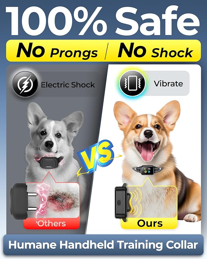 Small Dog Training Collar with Remote 3300FT, Humane Vibrating Dog Collar - Vibration & Beep Only | IPX7 Waterproof & Rechargeable | Fits for Puppies Medium Large Dogs (No Shock)