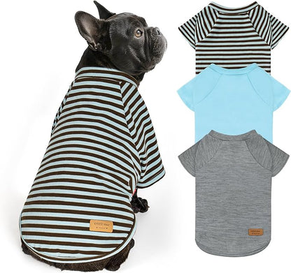 KYEESE 3Pack Small Dog Sweater, Soft Puppy Sweatshirt Stretchy Pullover Dog Sweater for Small Dogs Boy, Lightweight Fleece Cat Shirt Pet Clothes with Sleeves, S