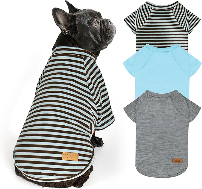 KYEESE 3Pack Dog Sweater, Soft Pet Sweatshirt Stretchy Pullover Dog Sweater for Small Medium Dogs Boy, Lightweight Fleece Pet Shirt Clothes with Sleeves, XL