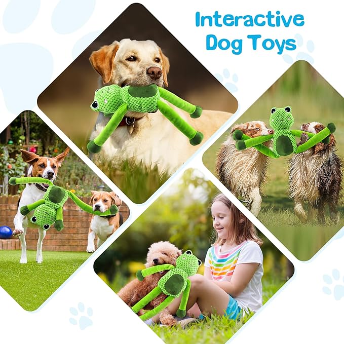 Jeefome Large Squeaky Dog Toys : Plush Stuffed Dog Chew Toy with Soft Fabric-Interactive Puppy Toys to Keep Them Busy