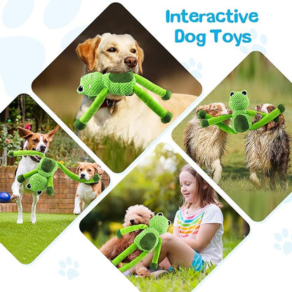 Jeefome Large Squeaky Dog Toys : Plush Stuffed Dog Chew Toy with Soft Fabric-Interactive Puppy Toys to Keep Them Busy