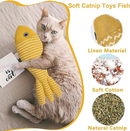 LNOVANT 6-Pack Interactive Cat Toys for Indoor Cats, Catnip Toys, Includes Silvervine Sticks for Kitten Teething and Dental Play - Fun Cat
