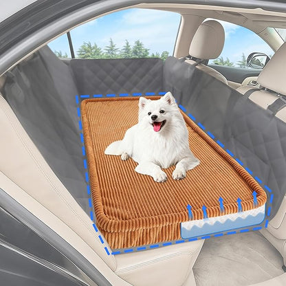 Dog Car Bed, Non-Slip Backseat Extender Pet Mat, Removable Washable Dog Bed for SUVs, Sedans & Trucks, Anti-Slip Travel Bed for Dogs, Easy Clean & Scratch-Proof & Comfort (Medium (50"L×24.6"W×2"H))