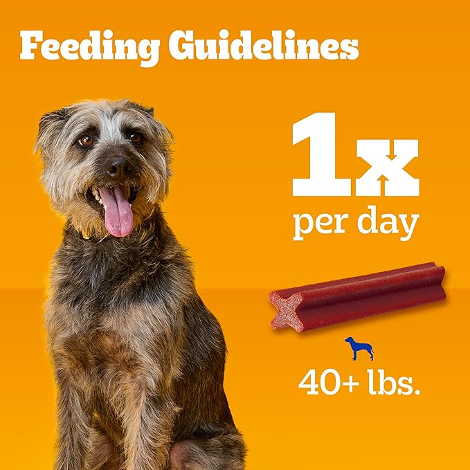 Pedigree Dentastix Large Breed Dog Treats, Bacon Flavor, 1.67 lb. Bag (32 Treats)