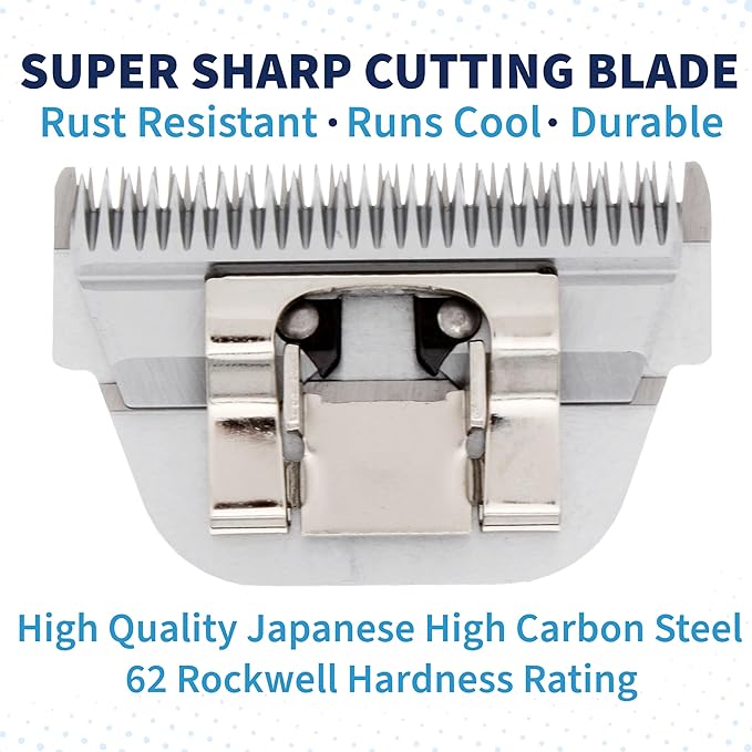 Detachable A Series Wide 10f Blade Dog Grooming Cut Length 3/32" /1.5mm Japanese Carbonized Steel Wide Dog Clipper Wide Dog Grooming Blade Compatible A5 Series Clippers for Dogs(10FW)