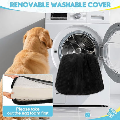 Dog Car Bed, Non-Slip Backseat Extender Pet Mat, Removable Washable Dog Bed for SUVs, Sedans & Trucks, Anti-Slip Travel Bed for Dogs, Easy Clean & Scratch-Proof & Comfort (Black, 56"Lx28.7"W×2"H)