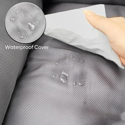 Waterproof Oxford Dog Bed, Foldable Crate Mat for Small Medium Dogs, Orthopedic Pet Cushion with PP Cotton, Chew Resistant, Anti-Slip Base, Indoor Outdoor Washable Portable Bed, Gery