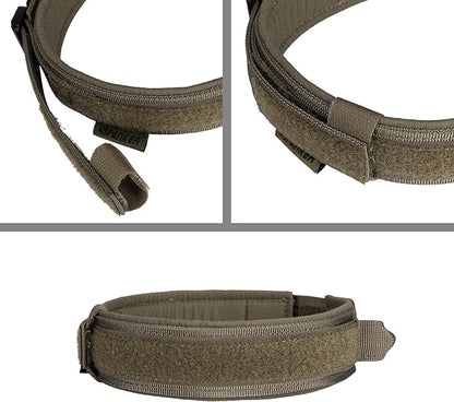EXCELLENT ELITE SPANKER Tactical Dog Collar Nylon Adjustable Training Collar Military Dog Collar Heavy Duty Metal Buckle with Control Handle for Medium and Large Dogs with Patches(Ranger Green-XL)