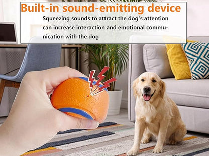 FCCUM Dog Toy Ball,Rubber Sound-Producing Toy Ball, with a Groove Design That is Resistant to Bites, Has a High Bounce, Dog Training Interactive Pet Toy, Relieving Pet Anxiety,Pack of 2