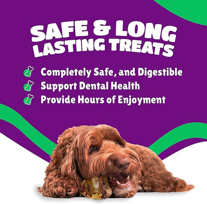 Lively Tails Dog Bones for Aggressive Chewers, Knee Caps for Dogs, Beef Bones for Large Dogs, Medium, and Small, Long Lasting Knee Bone for Dog, 10 Count