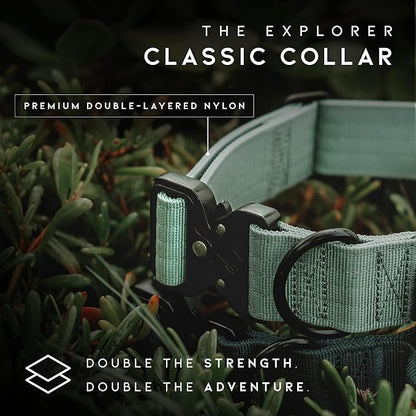 Made to ROAM Premium Dog Collar - Adjustable Heavy Duty Nylon Collar with Quick-Release Metal Buckle (Washington Rain, Classic Size 2.5)