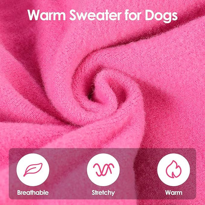 SUNFURA Hair Sticky Cat Clothes, Cat Sweater for Cats Only, 4-Legged Fleece Sweaters Kitten Pajamas Reduce Shedding Fur, Warm Pullover Shirts for Cats, Pink XL