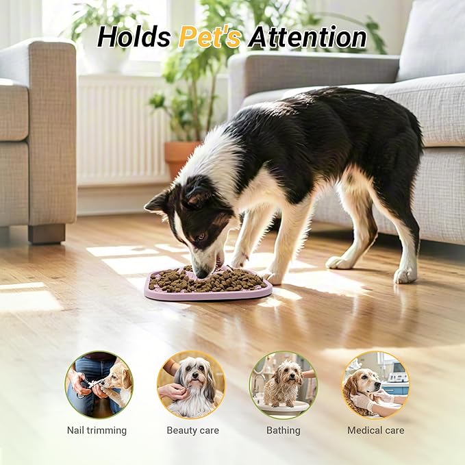 Bifeaw Lick Mat for Dogs with Suction - Dog Cat Lict Mat to Keep Them Busy - Puppy Lick Mat for Anxiety Relief (Blue and Yellow)