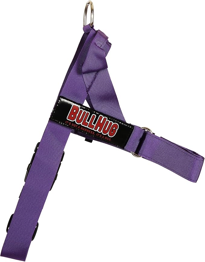 BULLHUG Adjustable Dog Harness– No Pull, No Choke – for English Bulldogs, French Bulldogs, Pugs & Broad-Chested Breeds – Easy, Safe Walks (Violet, Medium)