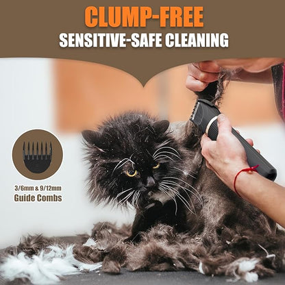 Bautrium Cat Grooming Clippers Kit with Paw Trimmer, 3 in 1 Electric Pet Hair Trimmer Supplies for Thick Matted Hair, Heavy Coat Butt Shaver Cat Razor Fur Trimmer for Dogs at Home (Black)