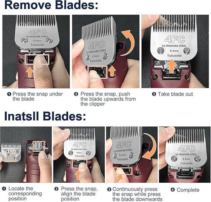 Clipper Blades Pet Grooming Clipper Replacement Blades Detachable Blade Compatible with andis/wahl/Oster Dog Clippers (2 * 10+30+4FC+5FC+7FC)